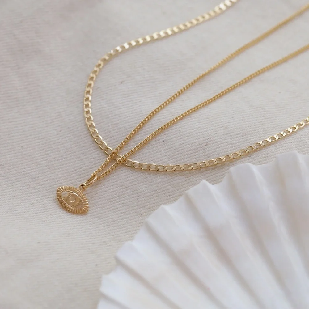 Gold Evil Eye Necklace Set | 18k Gold Filled - Picture 5 of 11